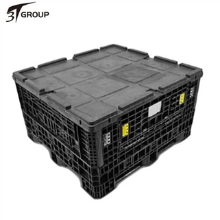 Didelė ventiliuojama plastikinė padėklų dėžė su dangčiais